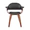 Armen Living Adalyn Black Faux Leather and Walnut Wood Dining Room Accent Chair LCADCHWABL - alternate 3